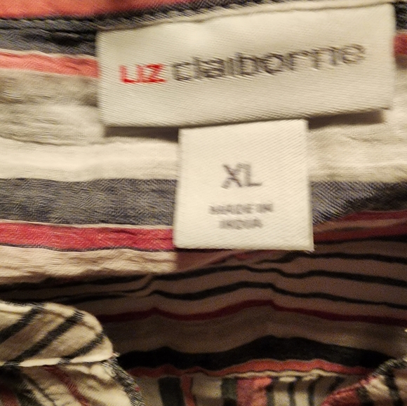 Liz Claiborne striped button-up blouse - Picture 4 of 4